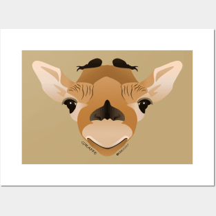 Baby Giraffe Face Posters and Art